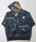 A BATHING APE BAPE x 88RISING GLOW IN THE DARK CAMO SHARK FULL ZIP HOODIE
