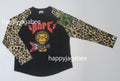 A BATHING APE BAPE KIDS WILD LEOPARD PATTERN BABY MILO RAGLAN L/S TEE