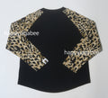 A BATHING APE BAPE KIDS WILD LEOPARD PATTERN BABY MILO RAGLAN L/S TEE