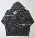 A BATHING APE ONE POINT COLOR CAMO CROPPED FULL ZIP HOODIE
