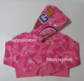 A BATHING APE Ladies' COLOR CAMO CRYSTAL STONE SHARK CROPPED FULL ZIP HOODIE