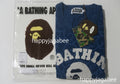A BATHING APE INDIGO DYED CLOUD CAMO COLLEGE RELAXED FIT TEE