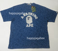 A BATHING APE INDIGO DYED CLOUD CAMO COLLEGE RELAXED FIT TEE