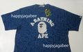 A BATHING APE INDIGO DYED CLOUD CAMO COLLEGE RELAXED FIT TEE