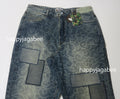A BATHING APE CLOUD CAMO JACQUARD UPCYCLED RELAXED FIT 13 OZ DENIM PANTS