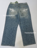 A BATHING APE CLOUD CAMO JACQUARD UPCYCLED RELAXED FIT 13 OZ DENIM PANTS