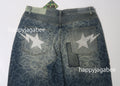 A BATHING APE CLOUD CAMO JACQUARD UPCYCLED RELAXED FIT 13 OZ DENIM PANTS