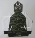 A BATHING APE BAPE KIDS 1ST CAMO SHARK HOODIE SWEAT VARSITY JACKET