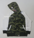 A BATHING APE BAPE KIDS 1ST CAMO SHARK HOODIE SWEAT VARSITY JACKET