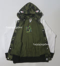 A BATHING APE BAPE KIDS 1ST CAMO SHARK HOODIE SWEAT VARSITY JACKET