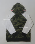 A BATHING APE BAPE KIDS 1ST CAMO SHARK HOODIE SWEAT VARSITY JACKET