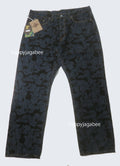 A BATHING APE CAMO FLOCKED RELAXED FIT 13oz DENIM PANTS