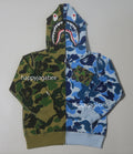 A BATHING APE BAPE KIDS ABC CAMO MULTI SHARK ZIP HOODIE