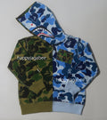 A BATHING APE BAPE KIDS ABC CAMO MULTI SHARK ZIP HOODIE