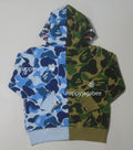A BATHING APE BAPE KIDS ABC CAMO MULTI SHARK ZIP HOODIE