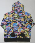 A BATHING APE ART CAMO SHARK FULL ZIP HOODIE