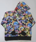 A BATHING APE ART CAMO SHARK FULL ZIP HOODIE
