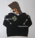 A BATHING APE BAPE KIDS BABY MILO SKULL ZIP DOUBLE HOODIE