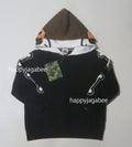 A BATHING APE BAPE KIDS BABY MILO SKULL ZIP DOUBLE HOODIE