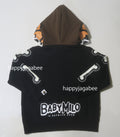 A BATHING APE BAPE KIDS BABY MILO SKULL ZIP DOUBLE HOODIE