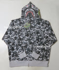 A BATHING APE DEF JAM CAMO SHARK RELAXED FIT FULL ZIP HOODIE