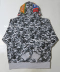 A BATHING APE DEF JAM CAMO SHARK RELAXED FIT FULL ZIP HOODIE