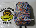 A BATHING APE BABY MILO STORE BADGE PATTERN LARGE BACKPACK