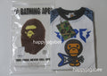 A BATHING APE BAPE KIDS WILD LEOPARD PATTERN BABY MILO RAGLAN L/S TEE