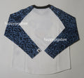 A BATHING APE BAPE KIDS WILD LEOPARD PATTERN BABY MILO RAGLAN L/S TEE