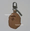 A BATHING APE APE HEAD LEATHER KEYCHAIN