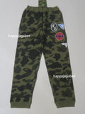 A BATHING APE BAPE KIDS 1ST CAMO PATCH PRINT SWEAT PANTS