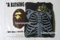 A BATHING APE SKELETON SHARK HEAVY WASHED CROPPED FIT FULL ZIP HOODIE