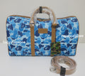 A BATHING APE ABC CAMO PU OSTRICH BOSTON BAG