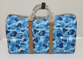 A BATHING APE ABC CAMO PU OSTRICH BOSTON BAG