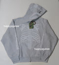 A BATHING APE SKELETON SHARK HEAVY WASHED CROPPED FIT FULL ZIP HOODIE