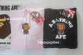 A BATHING APE Ladies' CRISTAL STONE COLLEGE BABY LISA OVERSIZED ZIP HOODIE