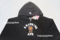 A BATHING APE Ladies' CRISTAL STONE COLLEGE BABY LISA OVERSIZED ZIP HOODIE