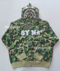 A BATHING APE BAPE x SPOTIFY BY CENTRAL CEE CAMO SHARK FULL ZIP HOODIE