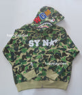 A BATHING APE BAPE x SPOTIFY BY CENTRAL CEE CAMO SHARK FULL ZIP HOODIE