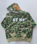 A BATHING APE BAPE x SPOTIFY BY CENTRAL CEE CAMO SHARK FULL ZIP HOODIE