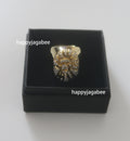 A BATHING APE APE HEAD CRYSTAL STONE RING