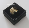 A BATHING APE APE HEAD CRYSTAL STONE RING