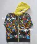 A BATHING APE BAPE KIDS MILO ALL SAFARI SHARK ZIP HOODIE