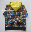 A BATHING APE BAPE KIDS MILO ALL SAFARI SHARK ZIP HOODIE