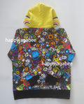 A BATHING APE BAPE KIDS MILO ALL SAFARI SHARK ZIP HOODIE