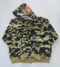 A BATHING APE 1ST CAMO 2ND SHARK BOA HOODIE JACKET