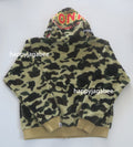 A BATHING APE 1ST CAMO 2ND SHARK BOA HOODIE JACKET