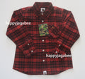 A BATHING APE BAPE KIDS CHECK BABY MILO EMBROIDERY PRINT SHIRT