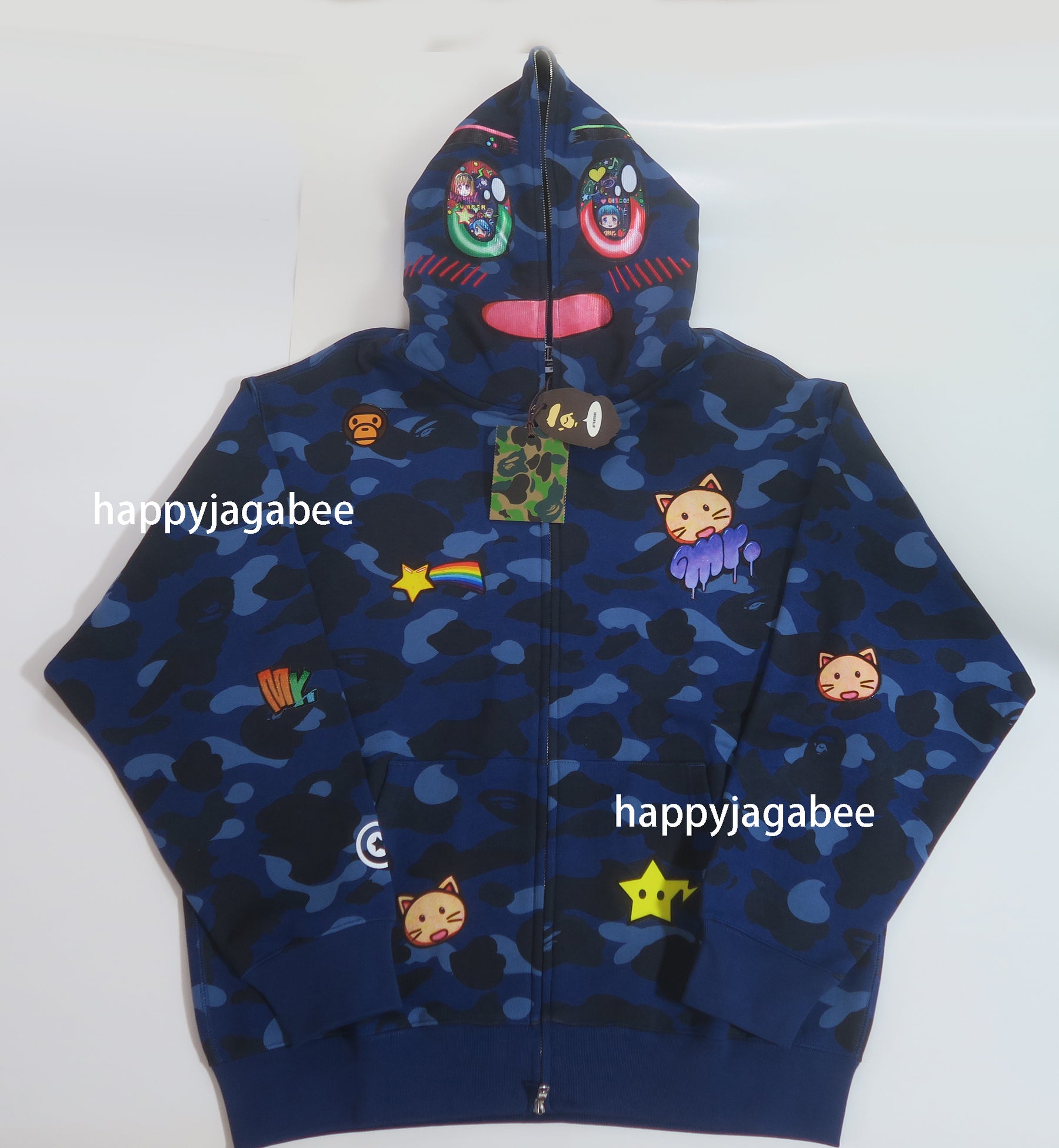 A BATHING APE BAPE x MR. COLOR CAMO RELAXED FIT ZIP HOODIE