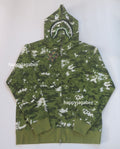 A BATHING APE MULTI PIXEL CAMO SHARK REGULAR FIT FULL ZIP HOODIE